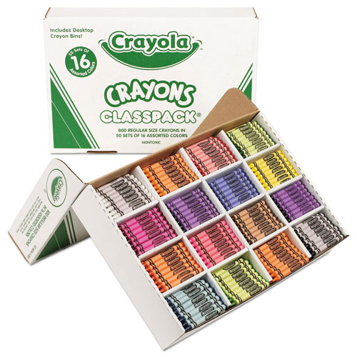 Crayola Classpack Regular Crayons, 16 Colors, 800/BX