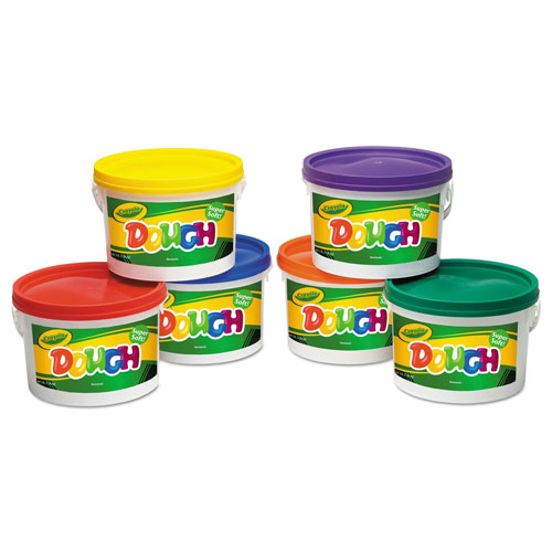 Crayola Modeling Dough Bucket, 3 lbs, Assorted, 6 Buckets/Set