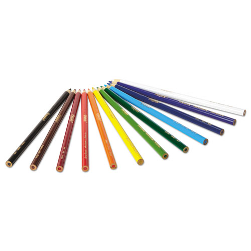 Crayola Long-Length Colored Pencil Set, 3.3 mm, 2B (#1), Assorted Lead/Barrel Colors, Dozen