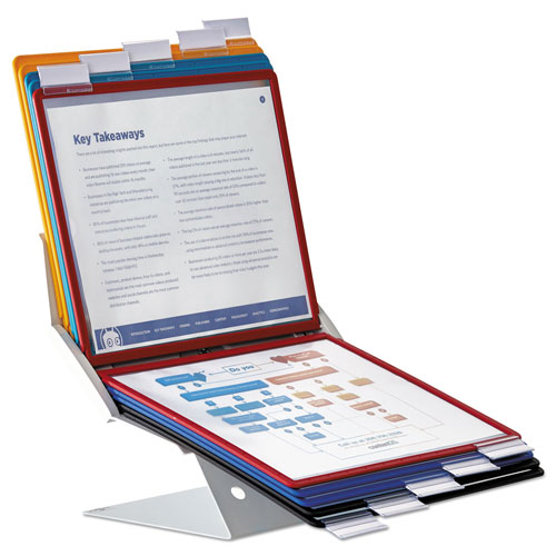 Durable VARIO Pro Desktop Reference System, 10 Panels, Legal, Assorted Borders & Panels