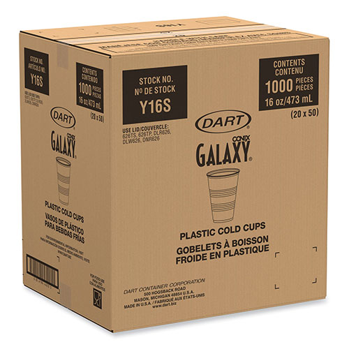 Dart Galaxy Translucent Cups, Squat, 16 to 18 oz, 1,000/Carton