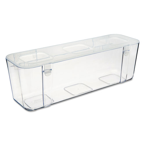 Deflecto Stackable Caddy Organizer Containers, Large, Clear
