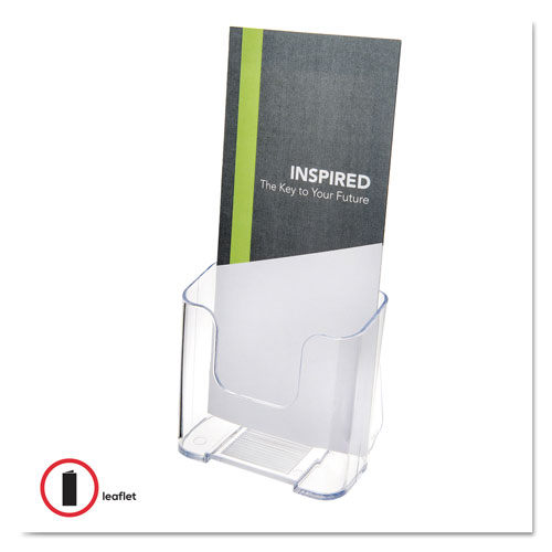 Deflecto DocuHolder for Countertop/Wall-Mount, Leaflet Size, 4.25w x 3.25d x 7.75h, Clear