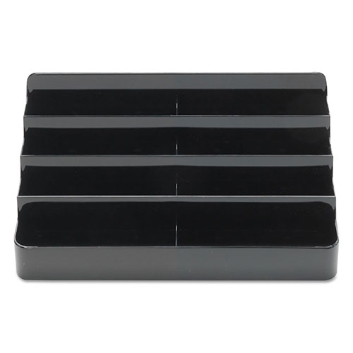 Deflecto 8-Tier Recycled Business Card Holder, 400 Card Cap, 7 7/8 x 3 7/8 x 3 3/8, Black