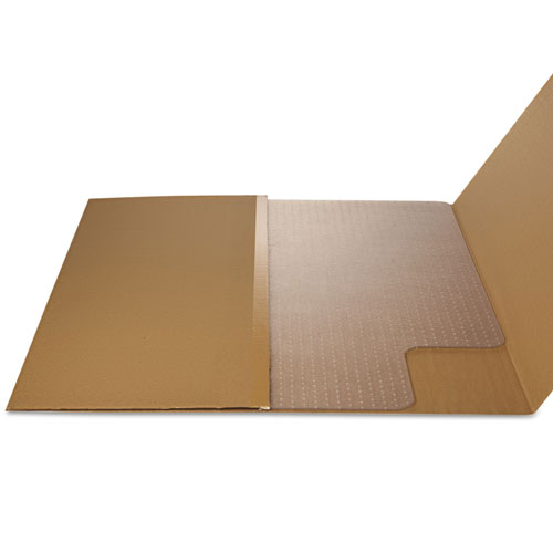 Deflecto EconoMat Occasional Use Chair Mat for Low Pile Carpet, 45 x 53, Wide Lipped, Clear