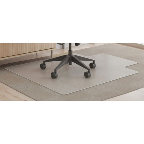 Deflecto SuperMat Plus Chairmat - Medium Pile Carpet, Home Office, Commercial - 48" Length x 36" Width x 0.50" Thickness - Rectangle - Polyvinyl Chloride (PVC) - Clear