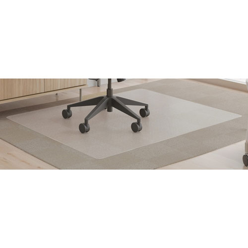 Deflecto SuperMat Plus Chairmat - Home Office, Commercial - 60" Length x 46" Width x 0.50" Thickness - Rectangle - Polyvinyl Chloride (PVC) - Clear