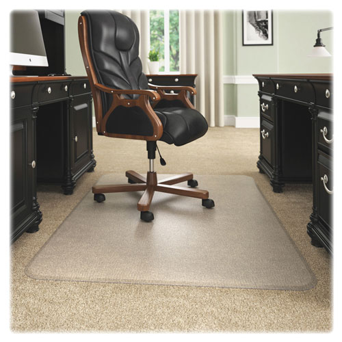 Deflecto ExecuMat All Day Use Chair Mat for High Pile Carpet, 46 x 60, Rectangular, Clear