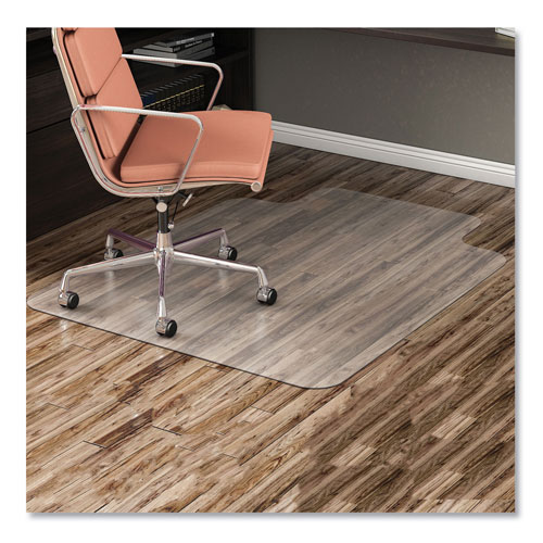Deflecto EconoMat All Day Use Chair Mat for Hard, Lip, 36 x 48, Low Pile, Smooth, Clear
