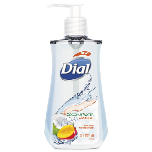 Dial Liquid Hand Soap, 7 1/2 oz Pump Bottle, Coconut Water and Mango,12/Carton