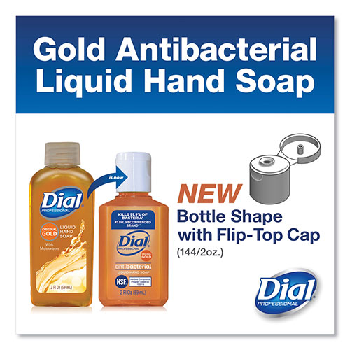 Dial Gold Antibacterial Liquid Hand Soap, Floral, 2 oz, 144/Carton