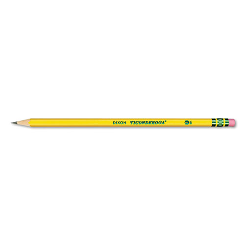 Dixon Ticonderoga Pre-Sharpened Pencil, HB (#2), Black Lead, Yellow Barrel, Dozen