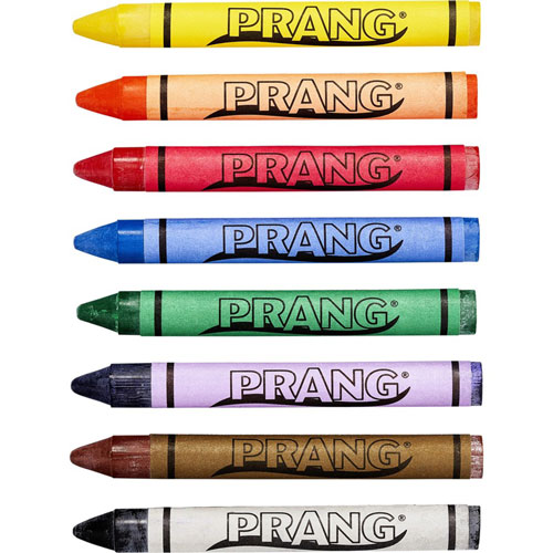 Prang Crayons, Green, Red, Yellow, Blue, 4/Pack