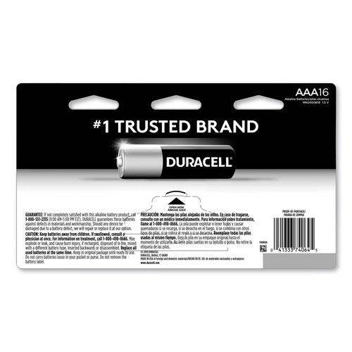 Duracell CopperTop Alkaline AAA Batteries, 16/Pack