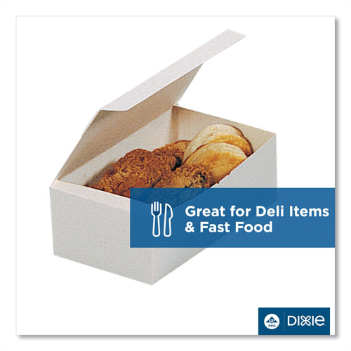 Dixie Tuck-Top One-Piece Paperboard Take-Out Box, 9 x 5 x 4.5, White, 250/Carton