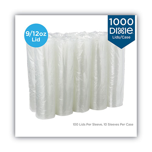 Dixie Cold Drink Cup Lids, Fits 9 oz to 12 oz Plastic Cold Cups, Clear, 100/Sleeve, 10 Sleeves/Carton