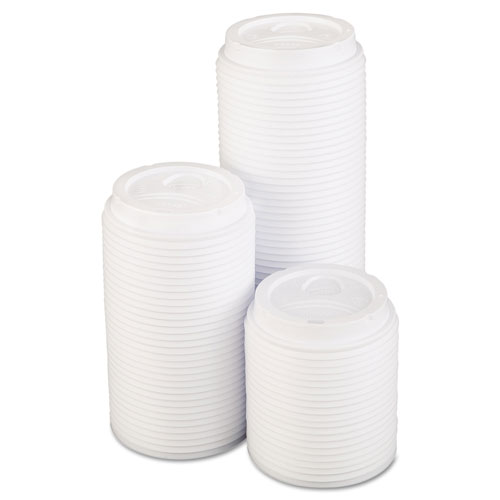Dixie Dome Drink-Thru Lids, Fits 10, 12, 16oz Paper Hot Cups, White, 1000/Carton