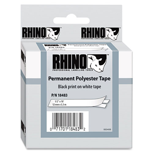 Dymo Rhino Permanent Poly Industrial Label Tape, 0.5