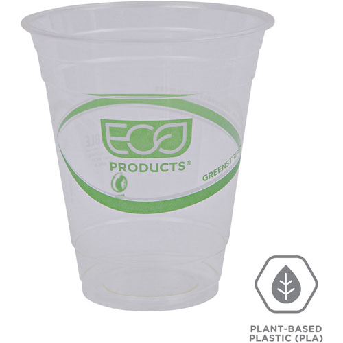 Eco-Products GreenStripe Cold Cups - 12 fl oz - 50 / Pack - Clear - Polylactic Acid (PLA) - Cold Drink