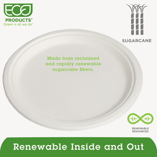 Eco-Products Renewable & Compostable Sugarcane Plates - 10