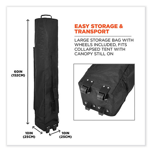 Ergodyne Shax 6051 Heavy-Duty Pop-Up Tent Kit, Single Skin, 10 ft x 10 ft, Polyester/Steel, Blue