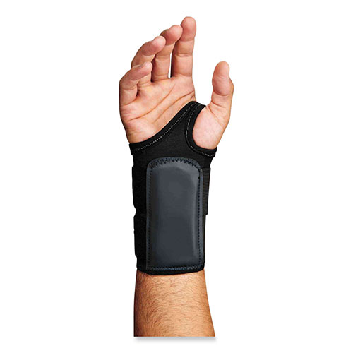 Ergodyne ProFlex 4010 Double Strap Wrist Support, Small, Fits Right Hand, Black
