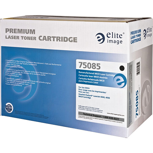 Elite Image Remanufactured MICR Toner Cartridge, Alternative for HP 27A (C4127A), Laser, 10000 Pages, Black, 1 Each