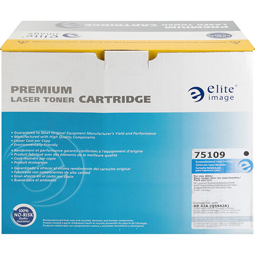 Elite Image Remanufactured Toner Cartridge, Alternative for HP 42A (Q5942A), Laser, 10000 Pages, Black, 1 Each