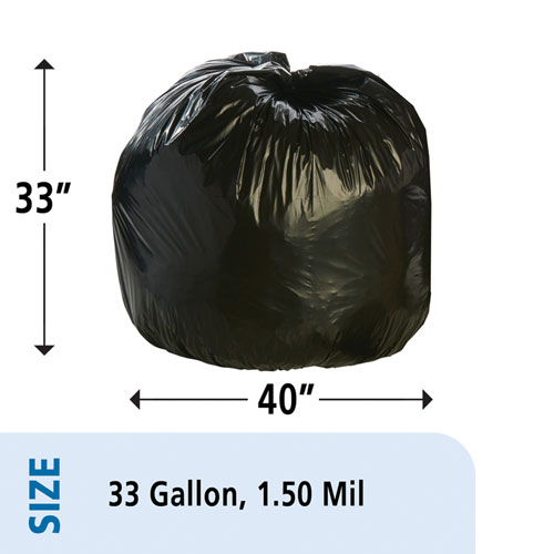 Envision Total Recycled Content Bag, 33" x 40", 1.5 Mil, 33 Gallon,