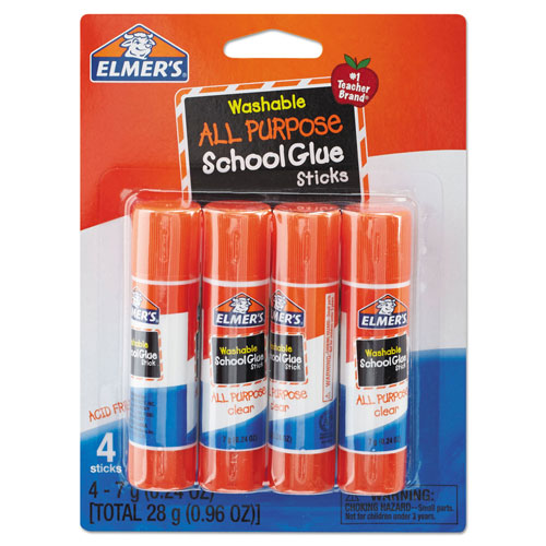 Elmer's Washable All Purpose School Glue Sticks, 4/Pack