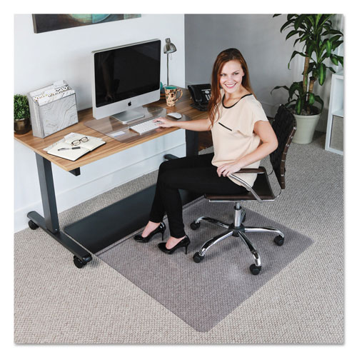 E.S. Robbins Sit or Stand Mat for Carpet or Hard Floors, 45 x 53, Clear/Black