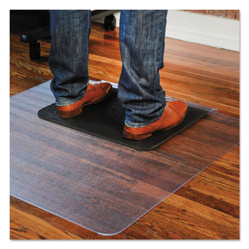 E.S. Robbins Sit or Stand Mat for Carpet or Hard Floors, 36 x 53 with Lip, Clear/Black