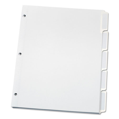 Oxford Custom Label Tab Dividers with Self-Adhesive Tab Labels, 5-Tab, 11 x 8.5, White, 25 Sets