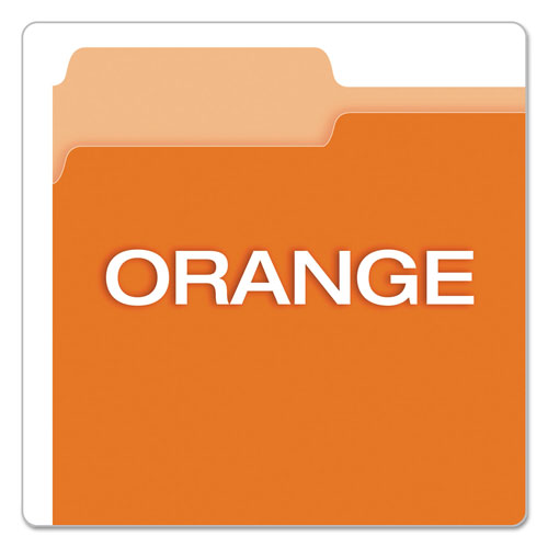 Pendaflex Colored File Folders, 1/3-Cut Tabs, Letter Size, Orange/Light Orange, 100/Box