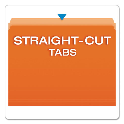 Pendaflex Colored File Folders, Straight Tab, Letter Size, Orange/Light Orange, 100/Box