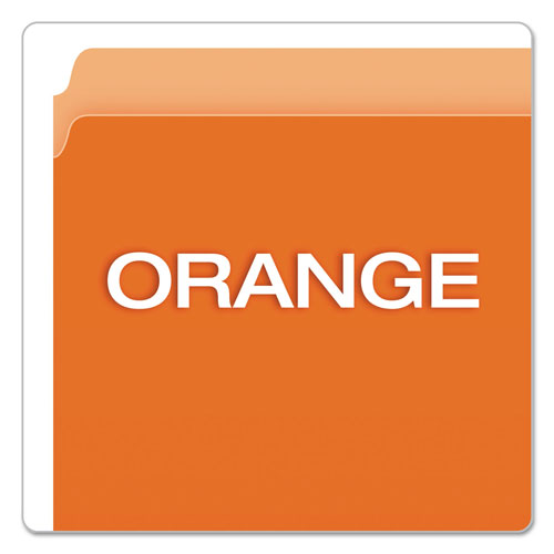 Pendaflex Colored File Folders, Straight Tab, Letter Size, Orange/Light Orange, 100/Box
