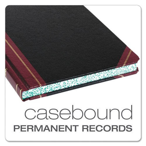 Boorum & Pease Columnar Accounting Book, Record Rule, Black Cover, 150 Pages, 8 1/8 x 10 3/8