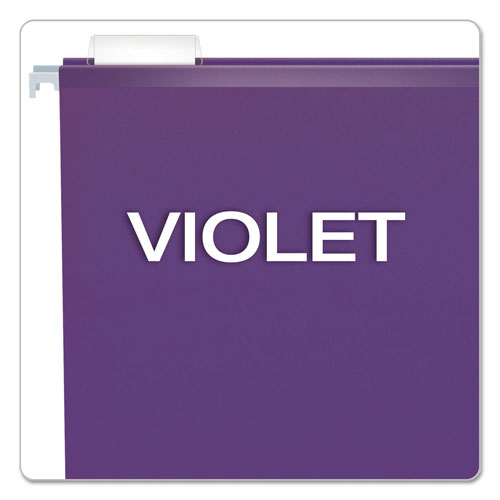 Pendaflex Colored Reinforced Hanging Folders, Legal Size, 1/5-Cut Tab, Violet, 25/Box