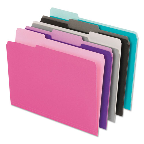 Pendaflex Interior File Folders, 1/3-Cut Tabs, Letter Size, Assortment 1, 100/Box