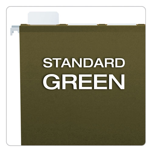 Pendaflex Ready-Tab Extra Capacity Reinforced Colored Hanging Folders, Letter Size, 1/5-Cut Tab, Standard Green, 20/Box