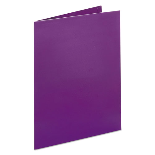 Oxford Two-Pocket Laminated Folder, 100-Sheet Capacity, Metallic Purple