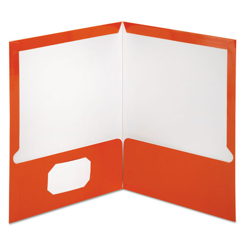 Oxford Two-Pocket Laminated Paper Folder, 100-Sheet Capacity, Metallic Copper