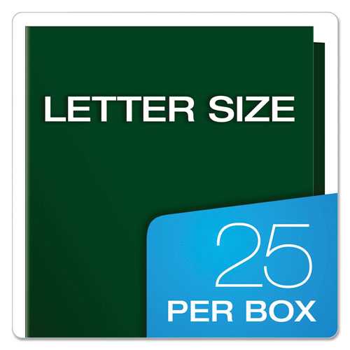 Oxford High Gloss Laminated Paperboard Folder, 100-Sheet Capacity, Green, 25/Box