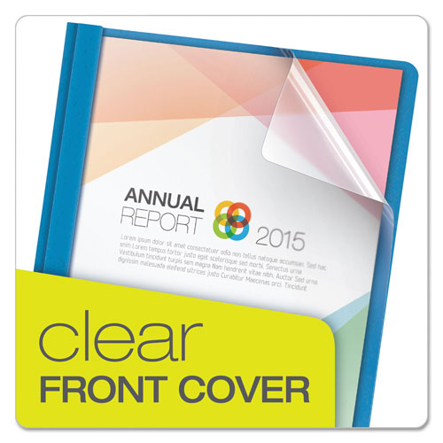 Oxford Clear Front Report Cover, 3 Fasteners, Letter, 1/2