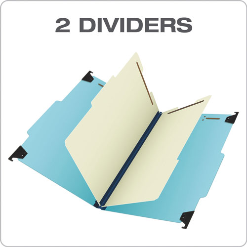 Pendaflex Hanging Classification Folders with Dividers, Legal Size, 2 Dividers, 2/5-Cut Tab, Blue