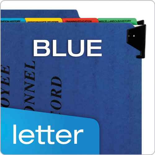 Pendaflex Hanging Style Personnel Folders, 1/3-Cut Tabs, Center Position, Letter Size, Blue