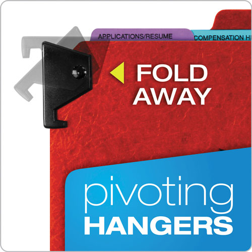 Pendaflex Hanging Style Personnel Folders, 1/3-Cut Tabs, Center Position, Letter Size, Red