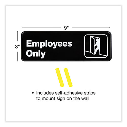 Excello Global Products® Employees Only Indoor/Outdoor Wall Sign, 9