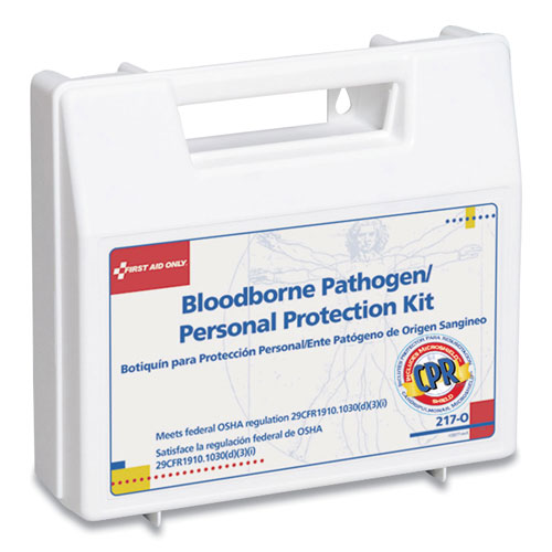 First Aid Only Bloodborne Pathogen and Personal Protection Kit with Microshield, 26 Pieces, Plastic Case