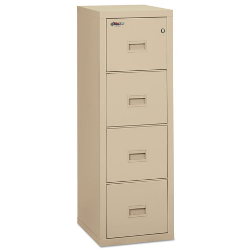 Fireking Turtle Four-Drawer File, 17.75w x 22.13d x 52.75h, UL Listed 350° for Fire, Parchment